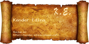 Kender Edina névjegykártya